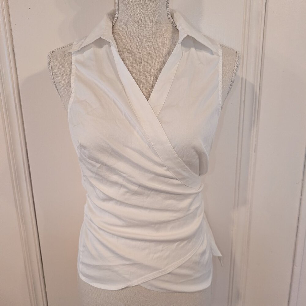 White House Black Market White Wrap Top